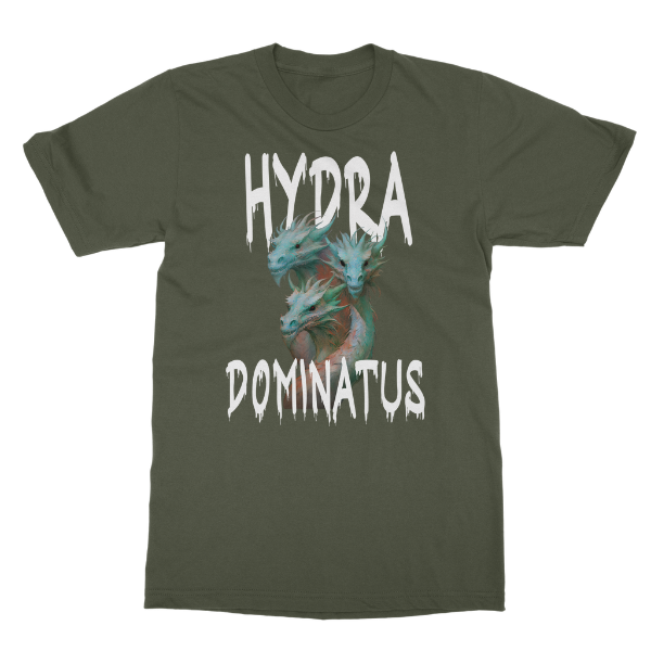 Hydra Dominatus T-Shirt Army Green colourway Flatlay