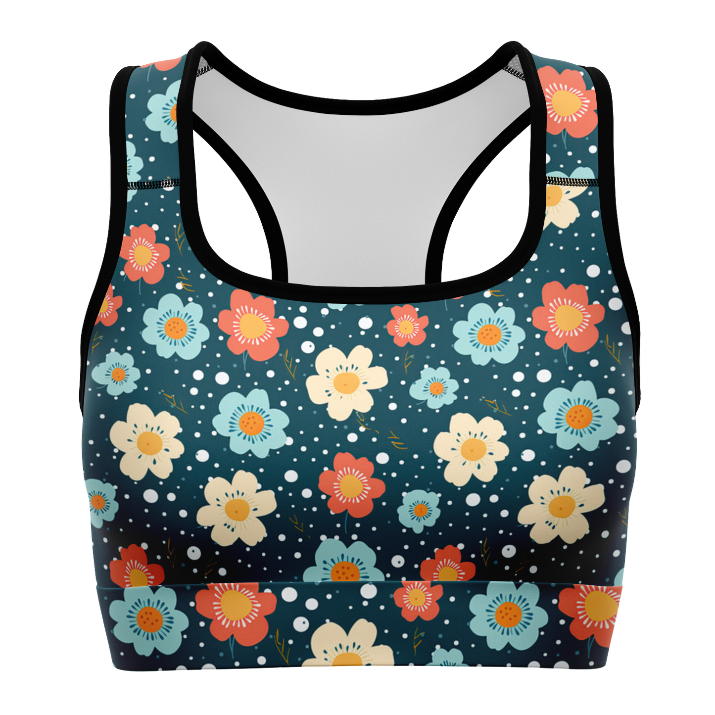 Flower Power Blue | Sports Bra