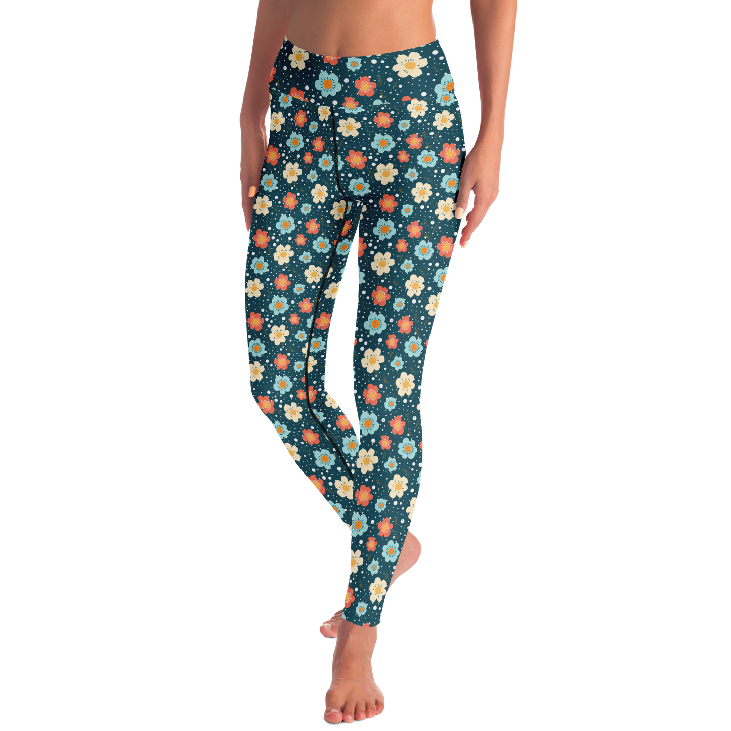 Flower Power | Blue | Yoga Leggings