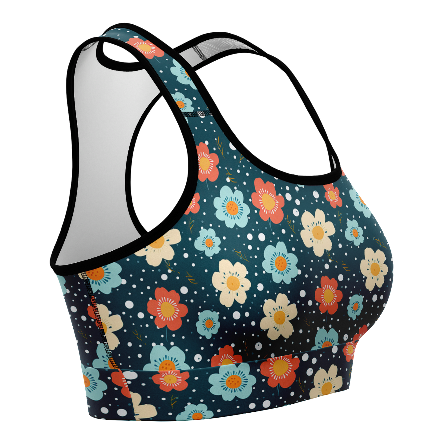Flower Power Blue | Sports Bra