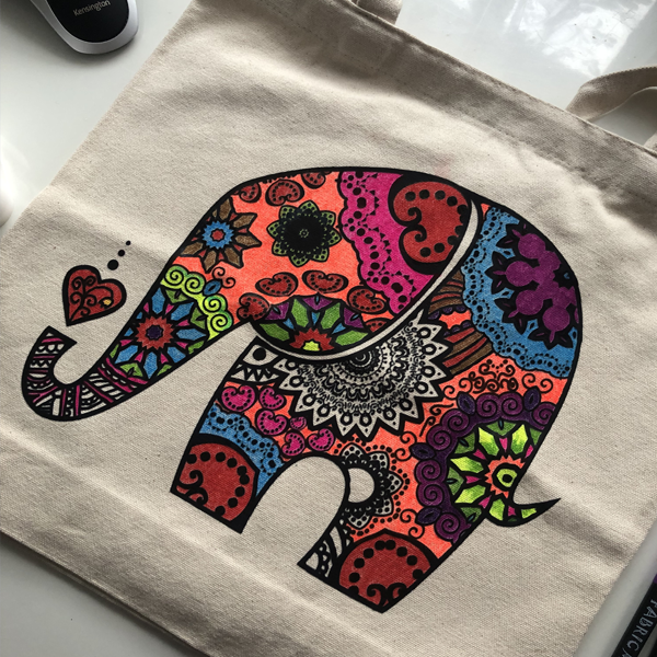 Colour It: Mandela Elephant Tote Bag