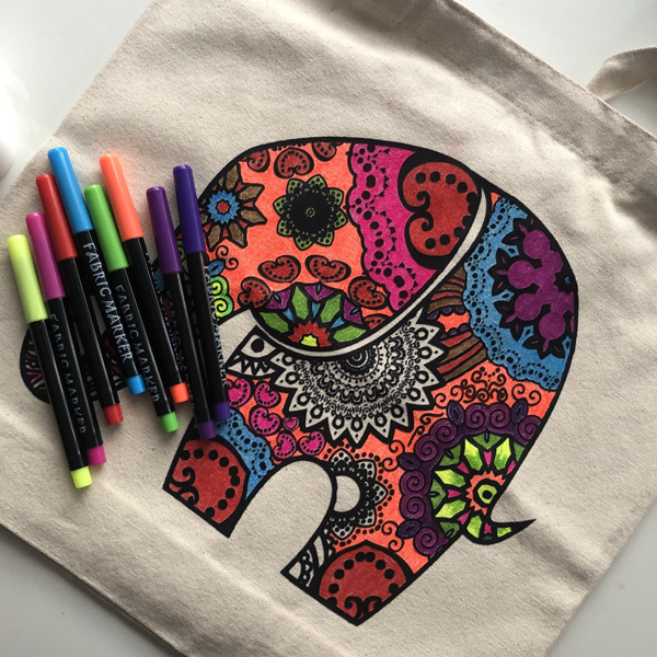 Colour It: Mandela Elephant Tote Bag