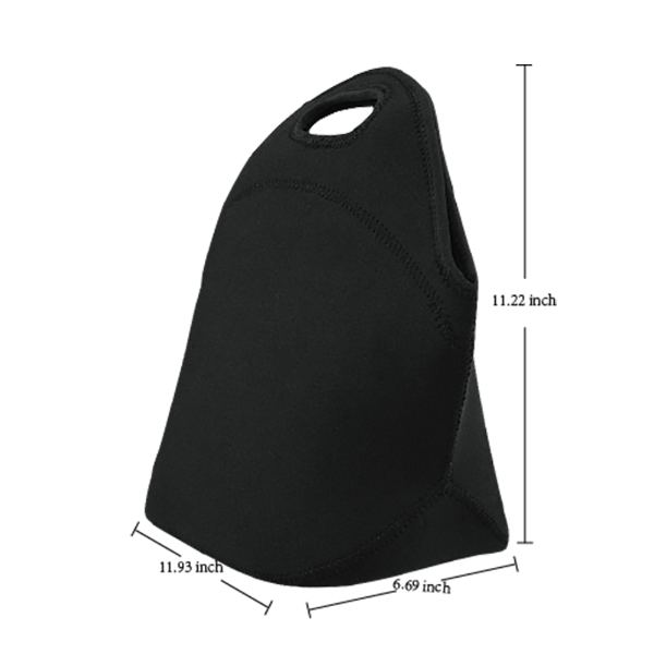 Lunchbag size chart on a white background