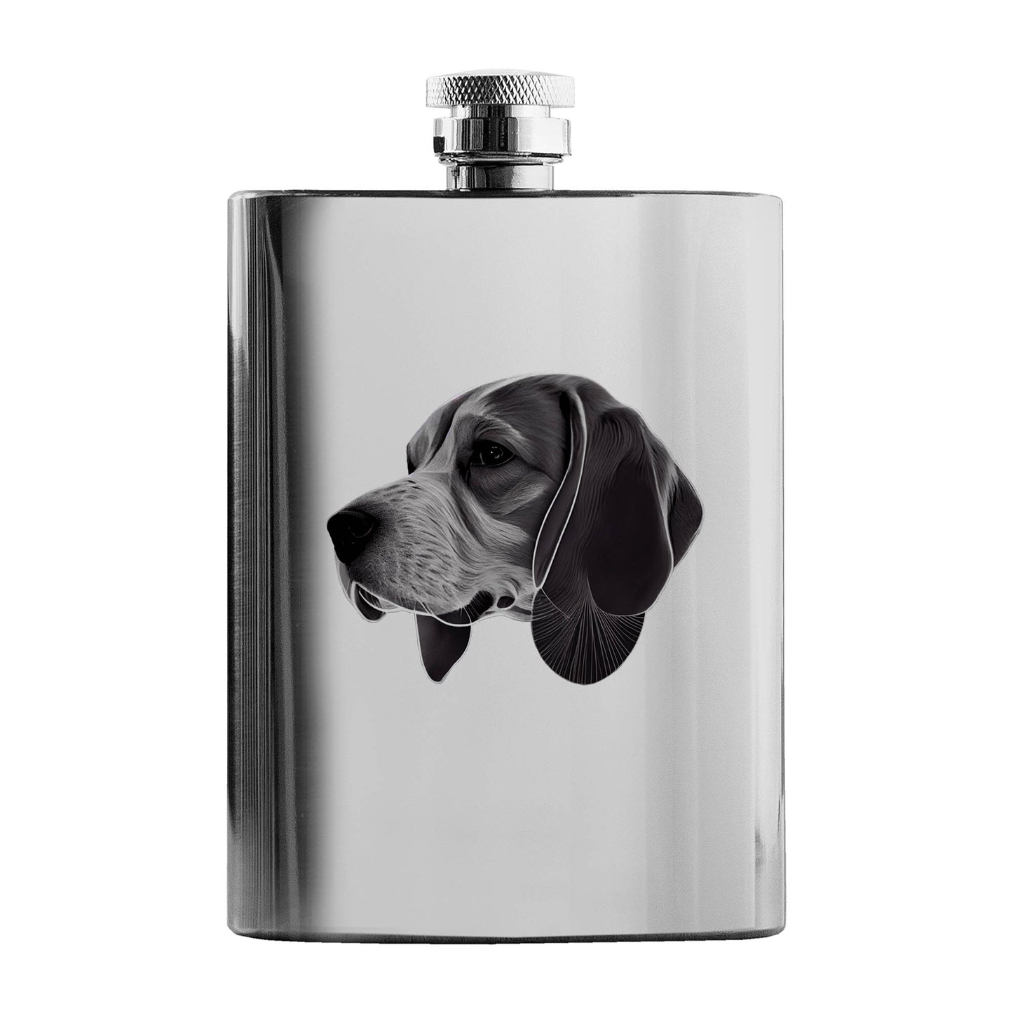 Dog Portrait Stainless Steel Hip Flask - 8 fl oz