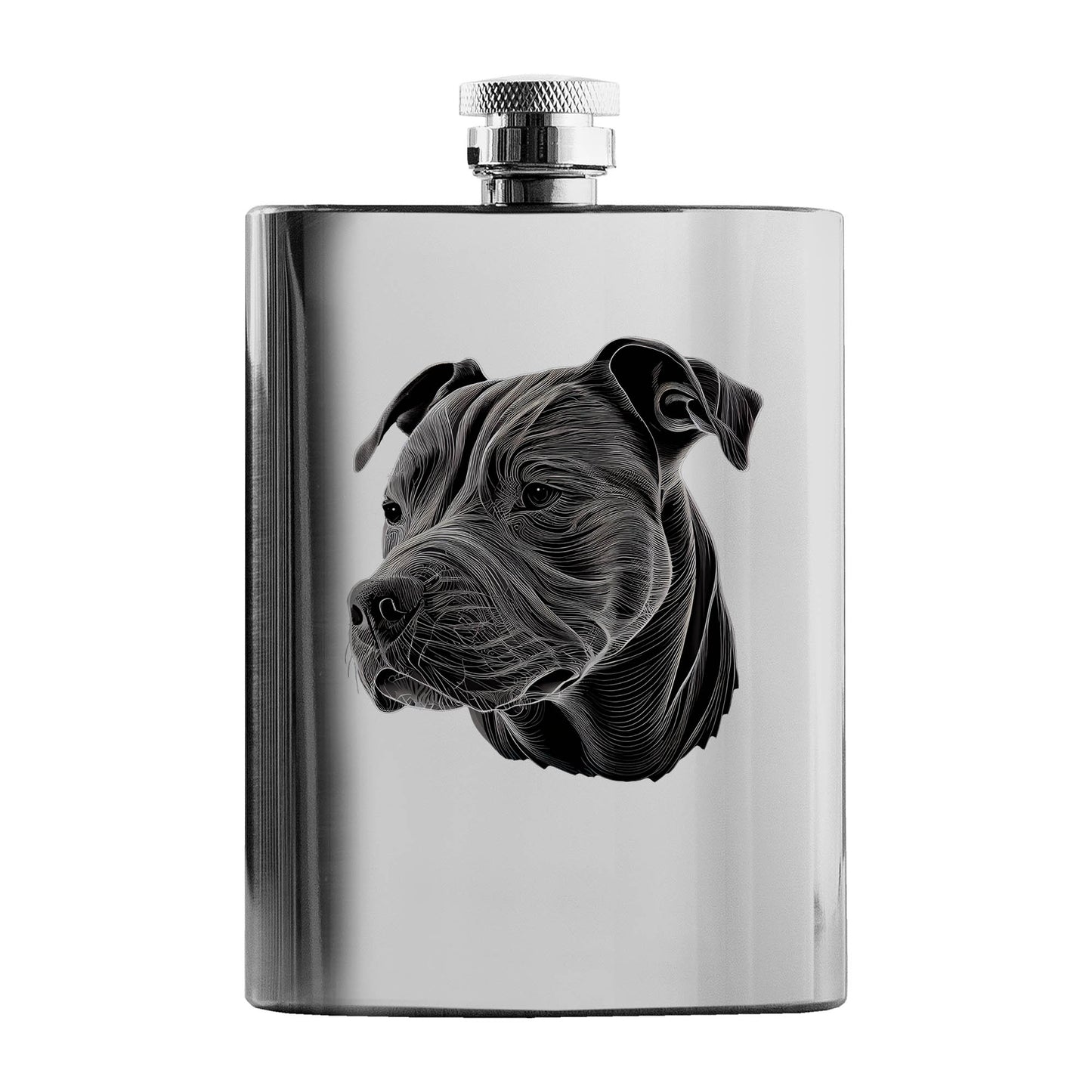 Dog Portrait Stainless Steel Hip Flask - 8 fl oz