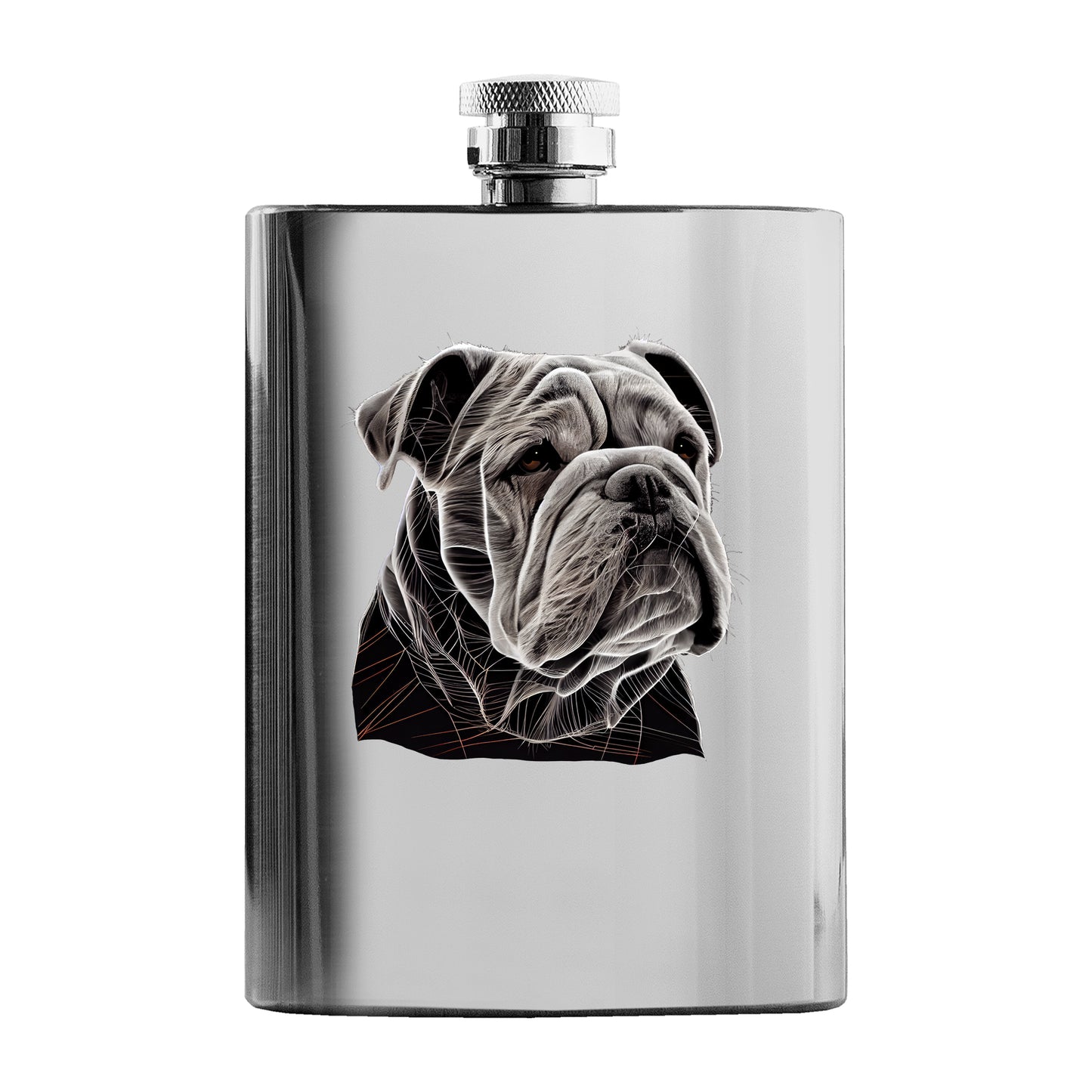 Dog Portrait Stainless Steel Hip Flask - 8 fl oz