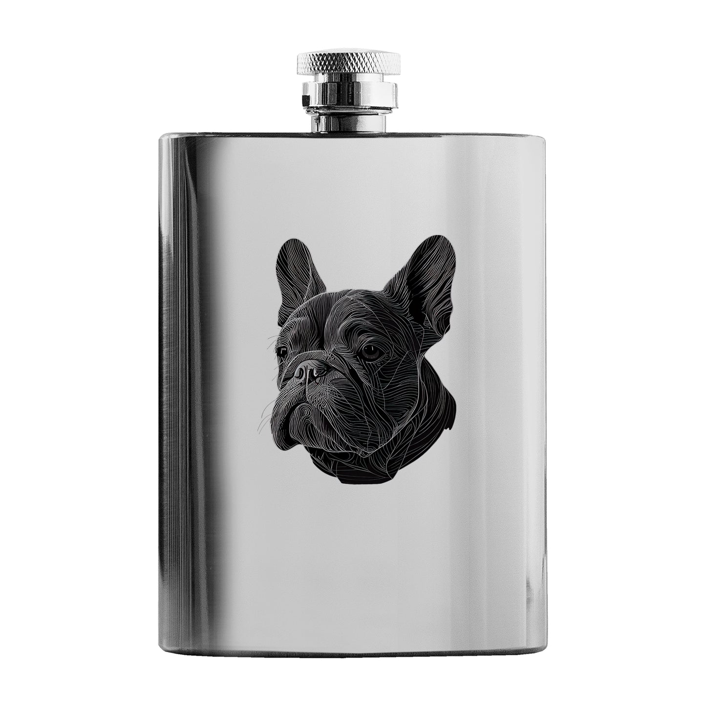 Dog Portrait Stainless Steel Hip Flask - 8 fl oz
