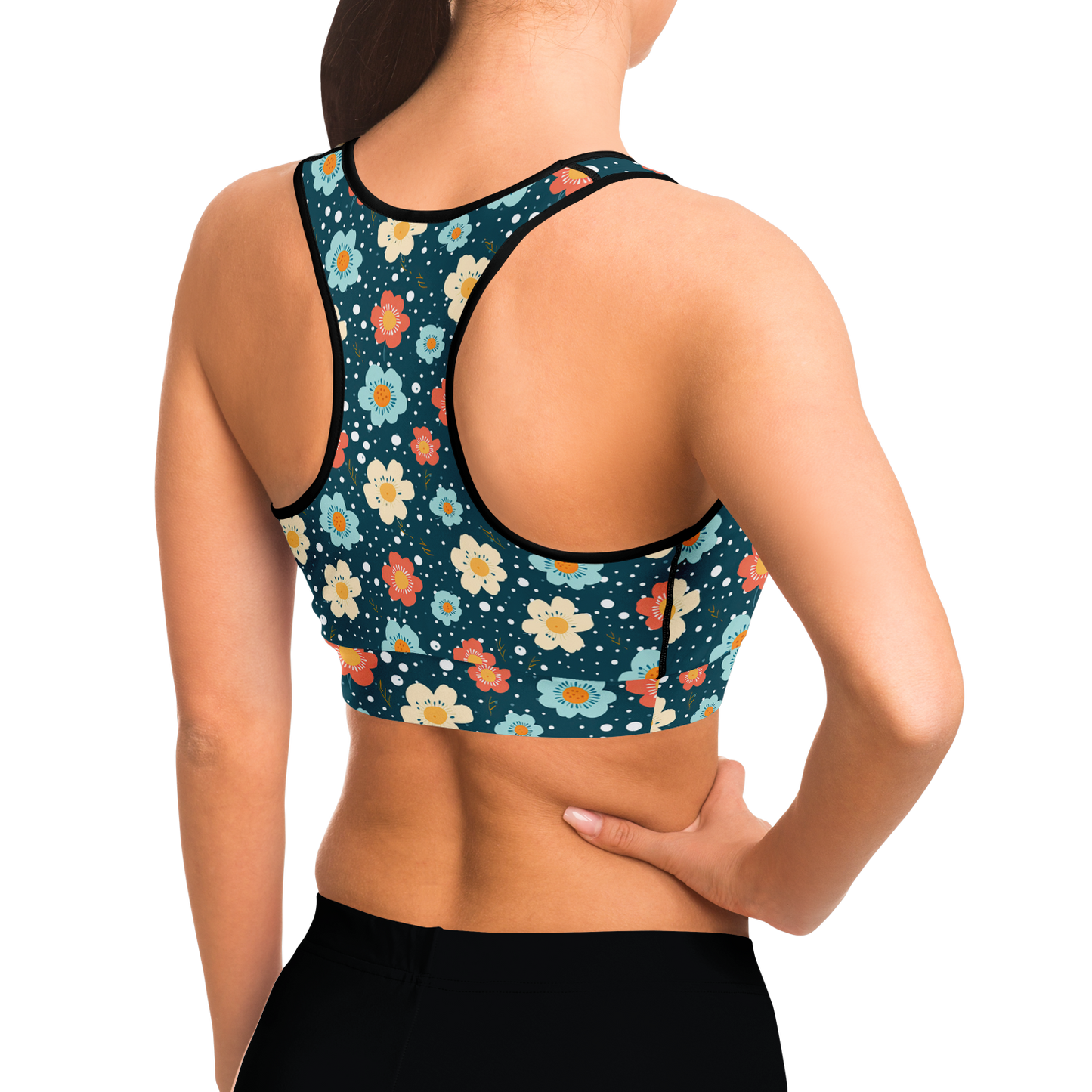 Flower Power Blue | Sports Bra