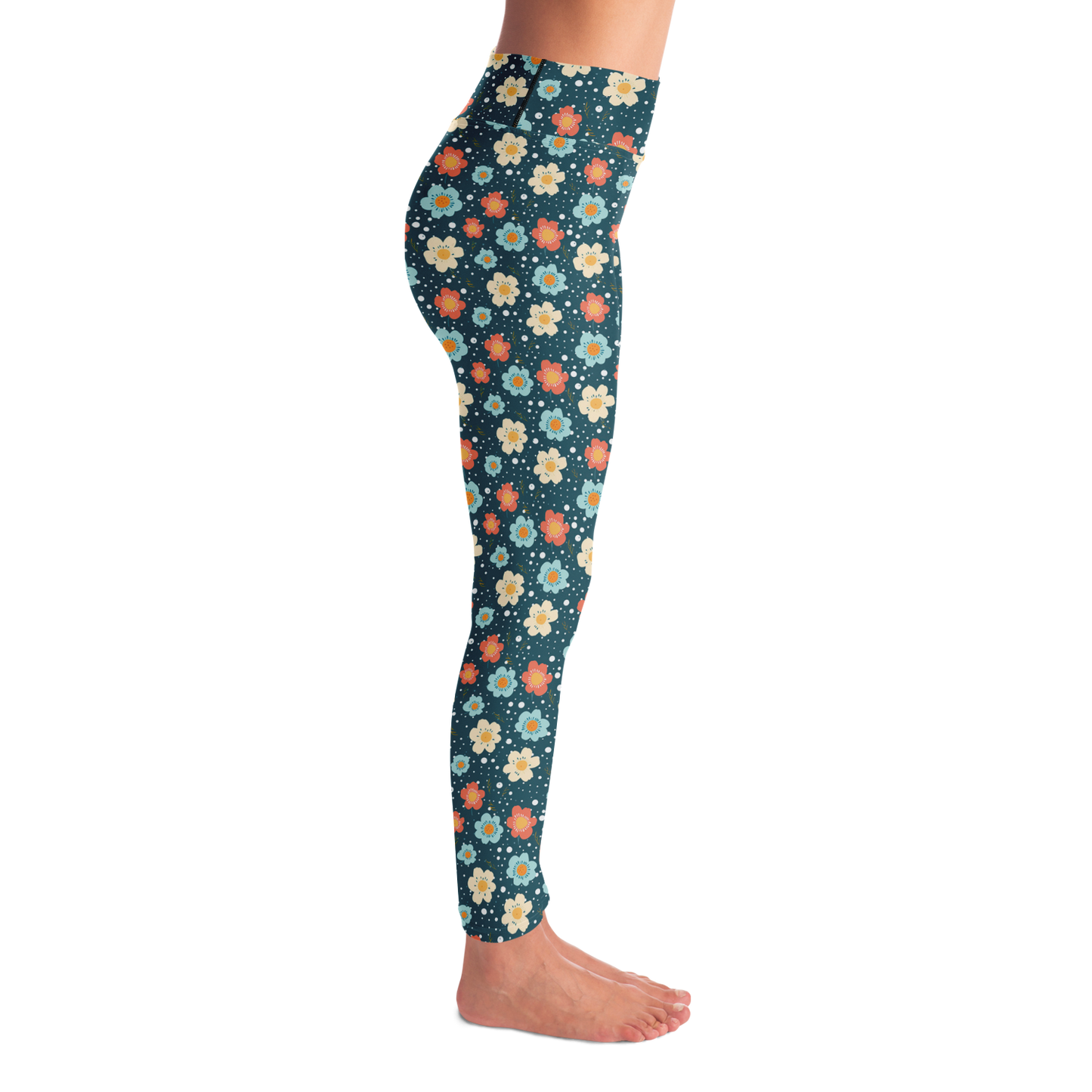 Flower Power | Blue | Yoga Leggings
