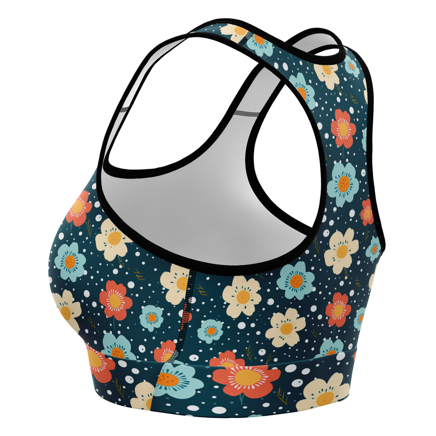 Flower Power Blue | Sports Bra