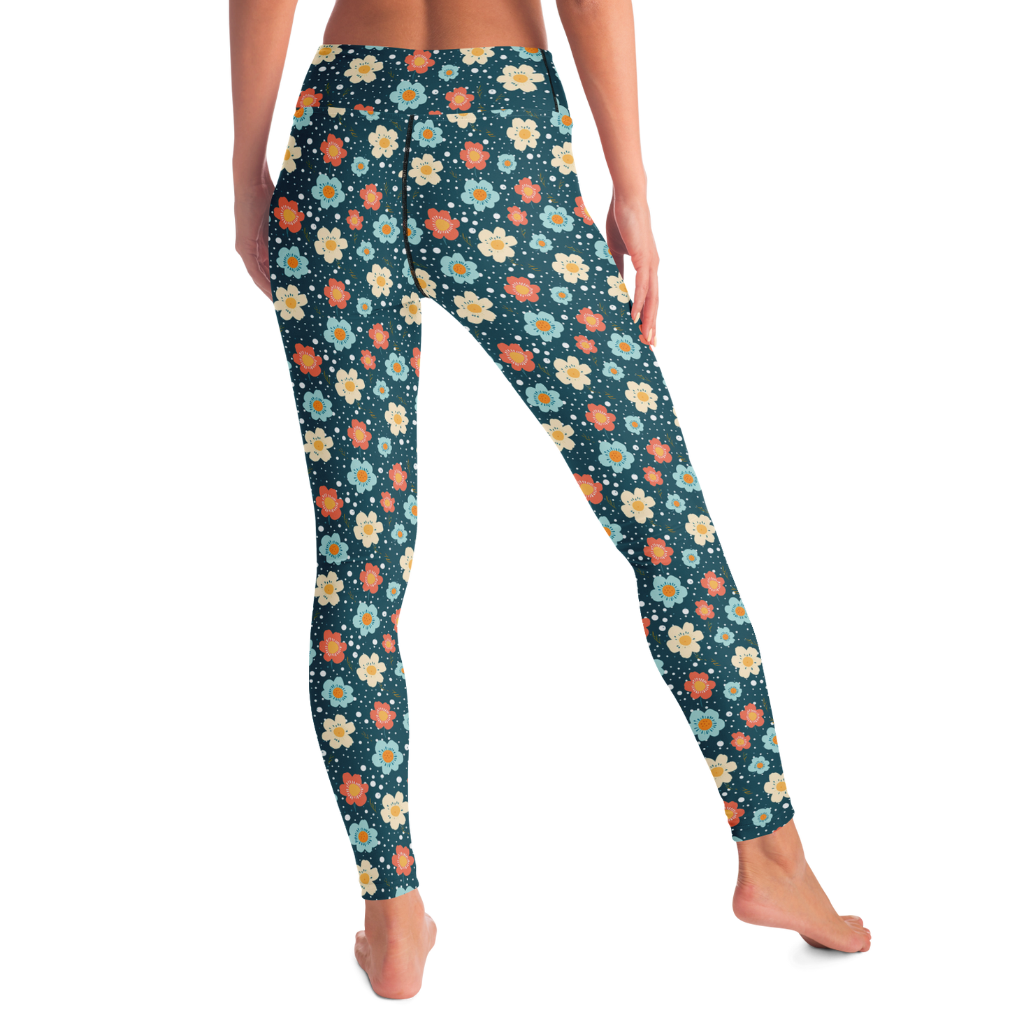 Flower Power | Blue | Yoga Leggings