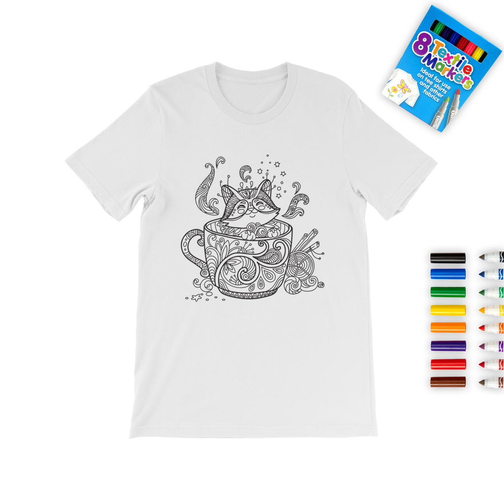 Colour It! - Cat in Cup T-Shirt