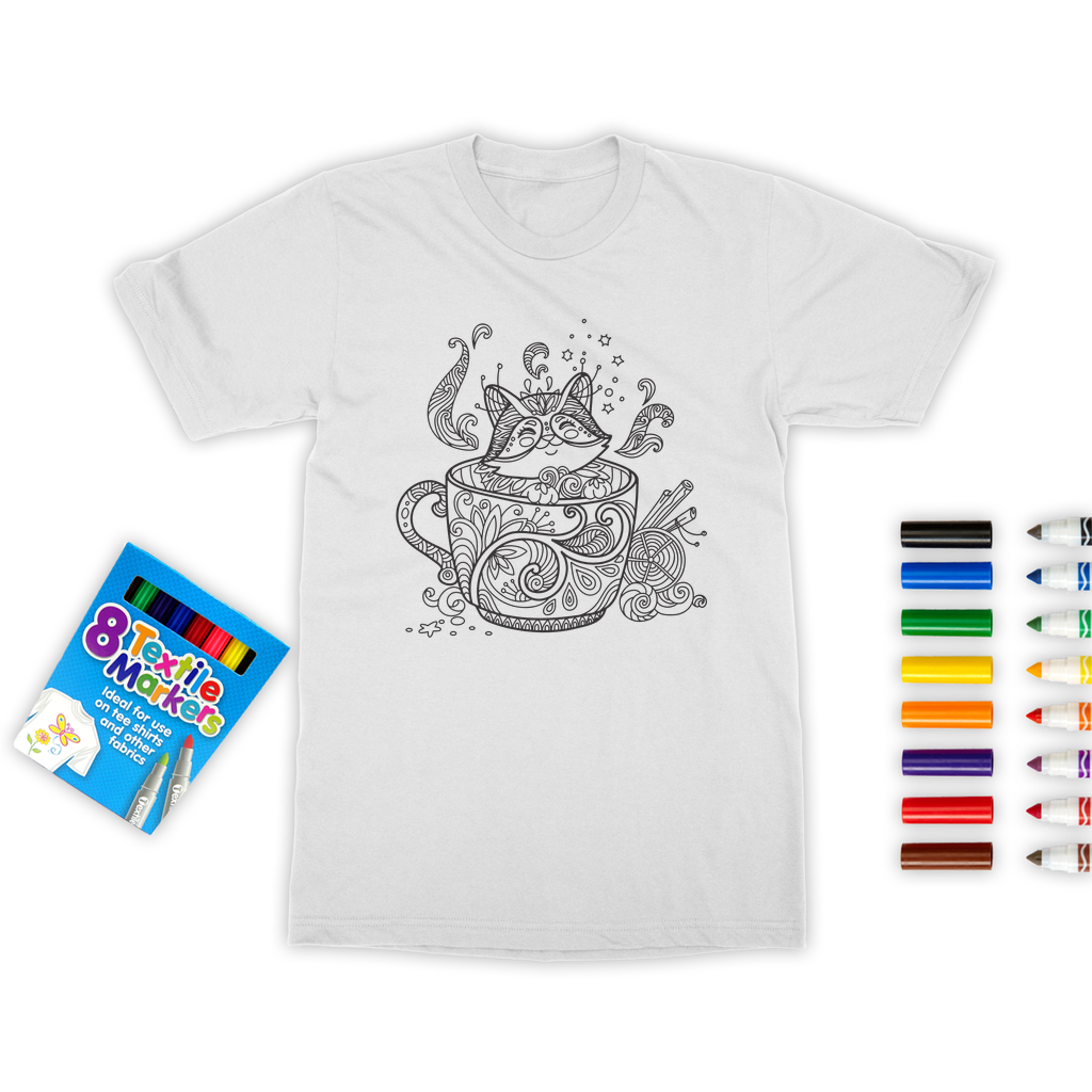 Colour It! - Cat in Cup T-Shirt