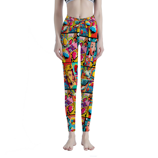 Pop Art High Waisted Yoga Leggings