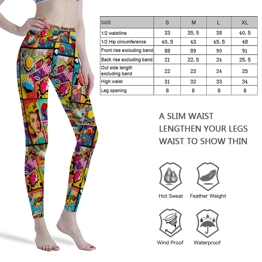 Pop Art High Waisted Yoga Leggings