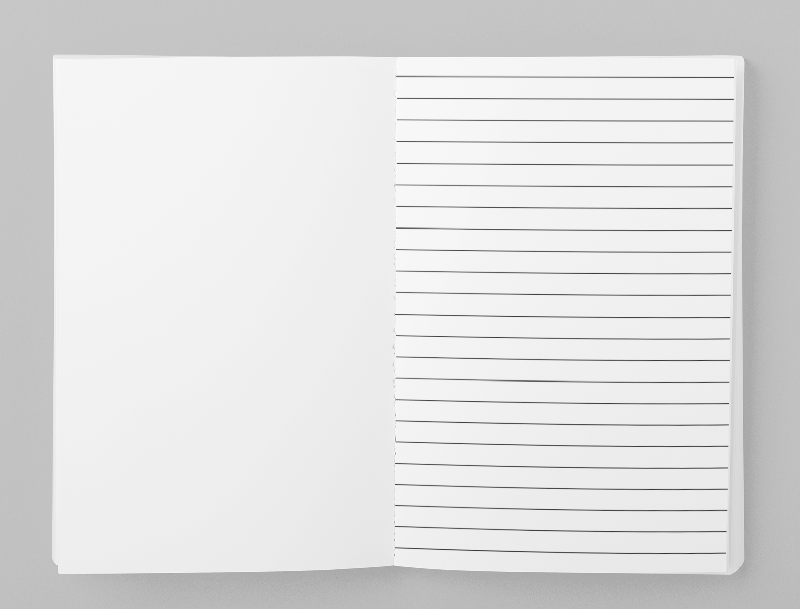 interior flat lay blank and lined pages battle notebook