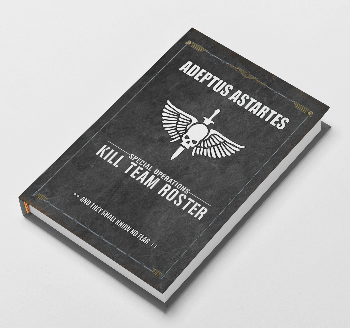 Grey cover hardback book on a white surface Kill Team Roster Adeptus Astartes