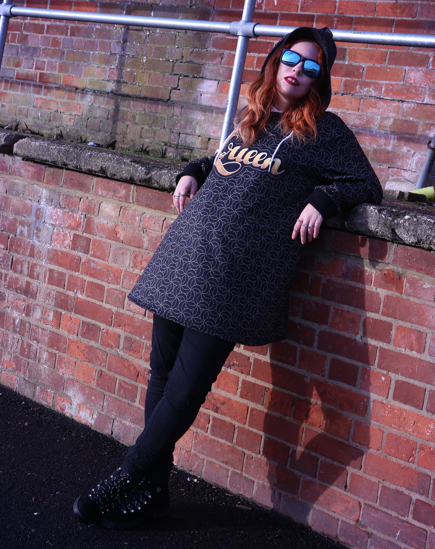 Queen | Loose Fit Hooded Mini Dress |