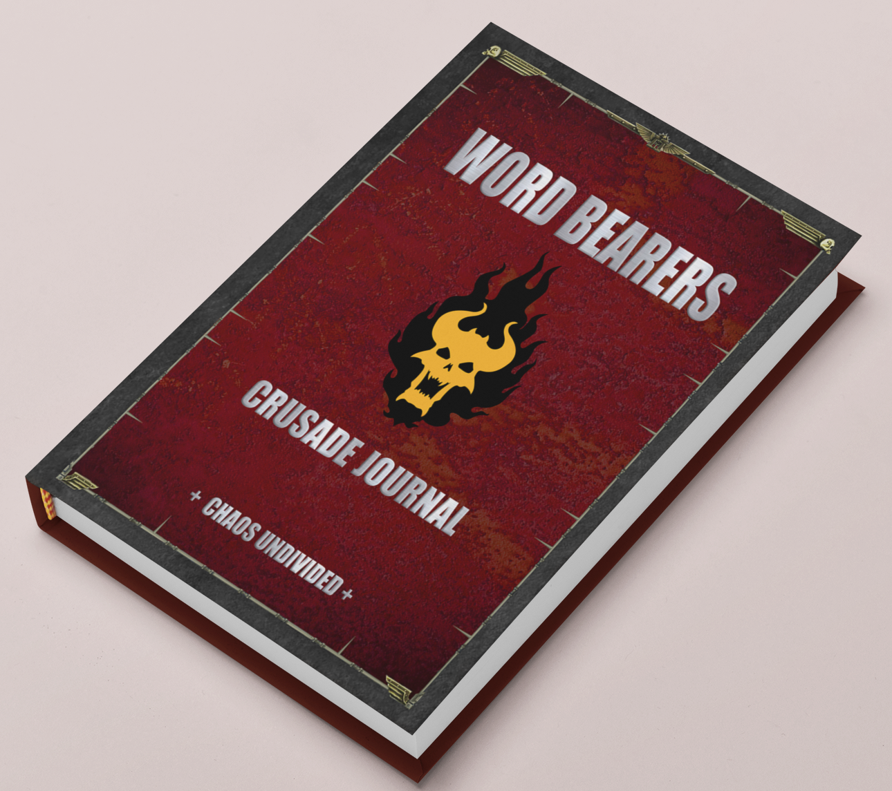 Word Bearers Crusade journal hardback book lying on a white background