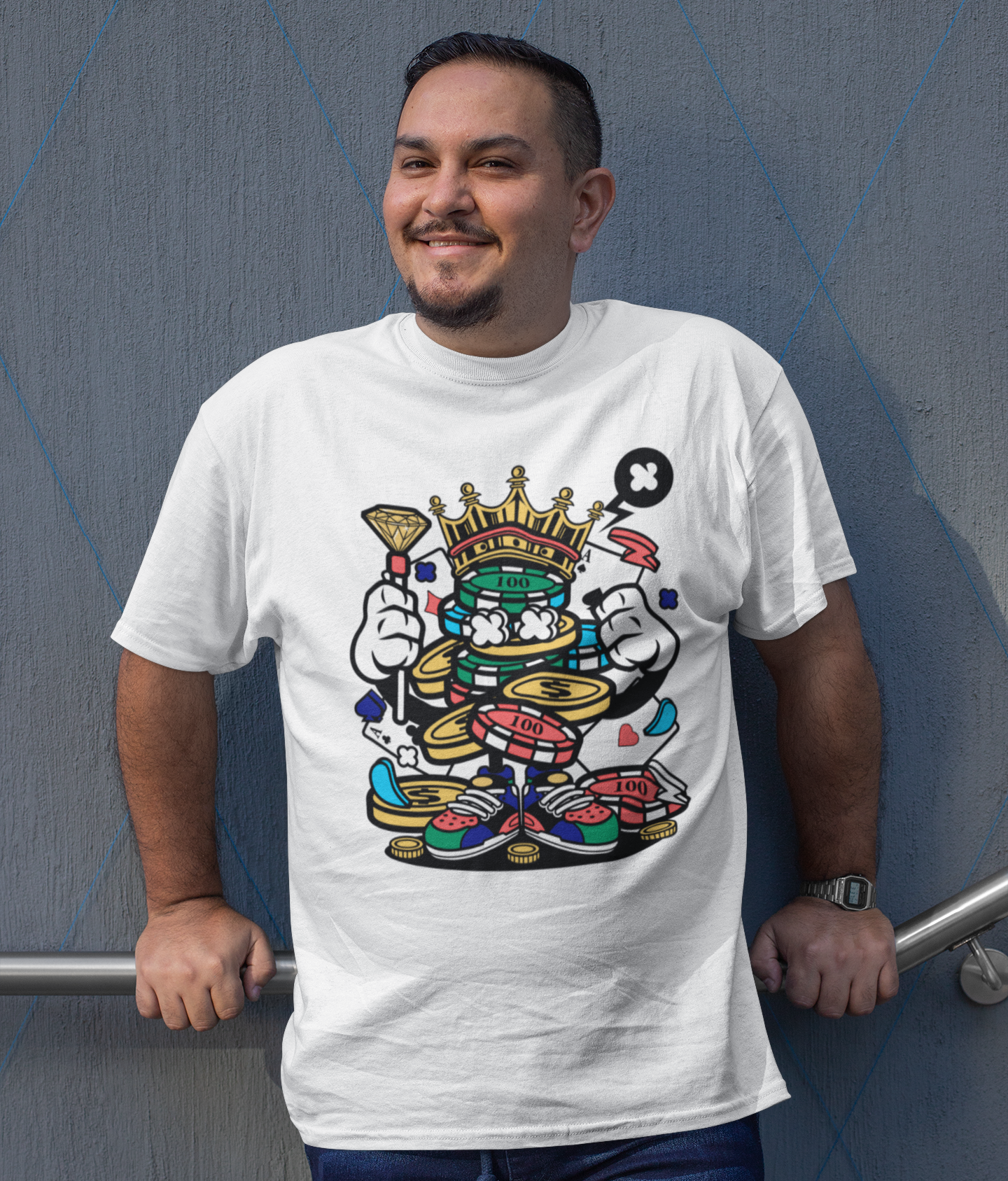 Colour It | Gambler Graphic | Adult T-Shirt & Pen Set | Gift Idea
