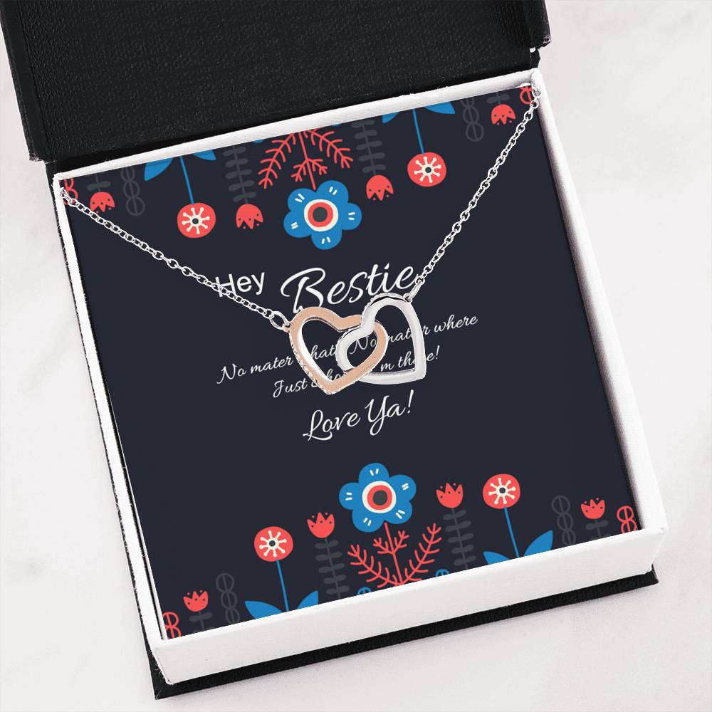Necklace | Hey Bestie | interlocking Hearts Pendant