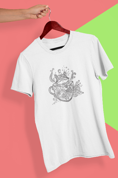 Colour It! - Cat in Cup T-Shirt