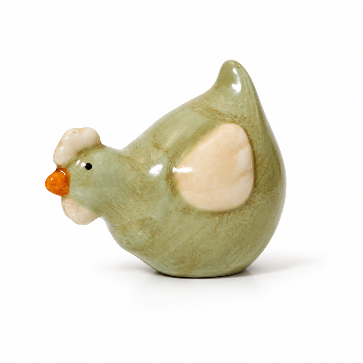 Pastel Ceramic Hen Ornament – Pink, Sage Green or Yellow
