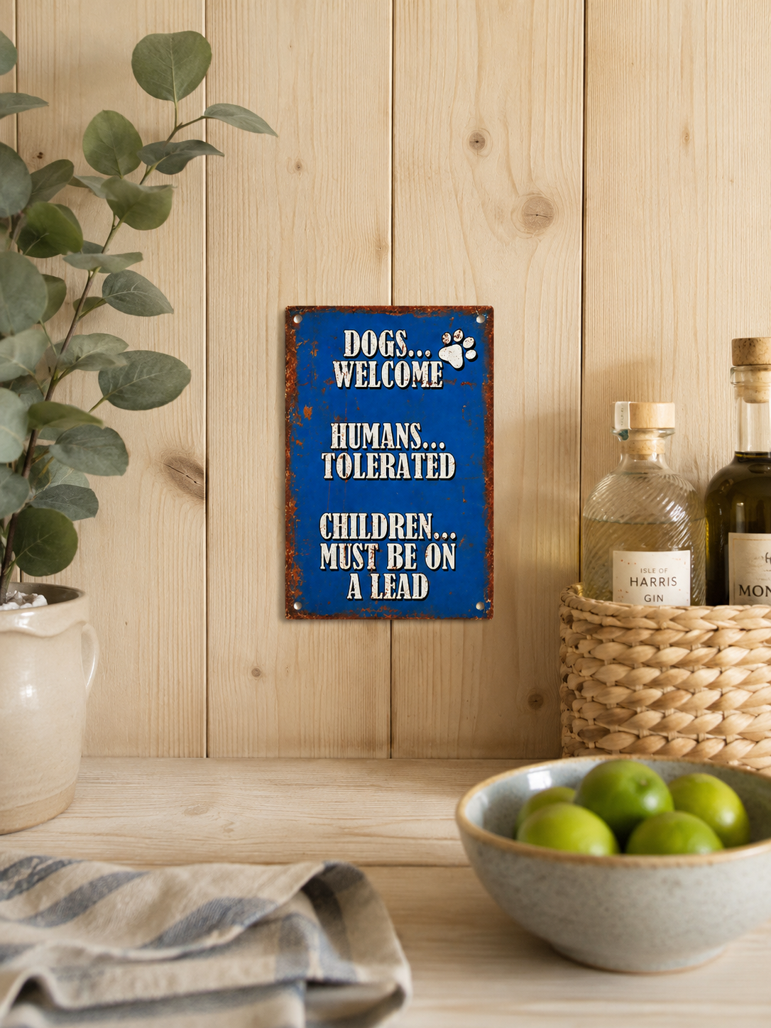 Funny Dogs Welcome Aluminium Bar & Garage Sign