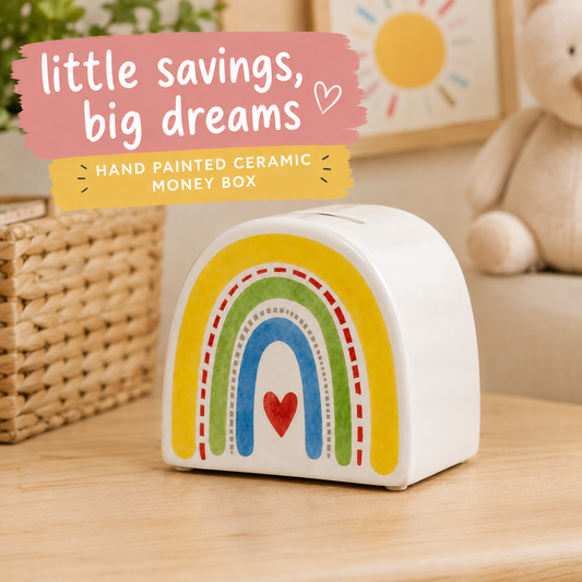 Rainbow Ceramic Money Box – Children’s Rainbow Savings Bank