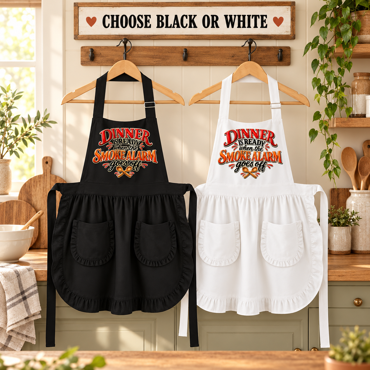 Dinner Is Ready When the Smoke Alarm Goes Off Ruffled Apron