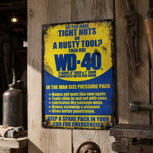 Funny WD-40 Style Aluminium Bar & Garage Sign