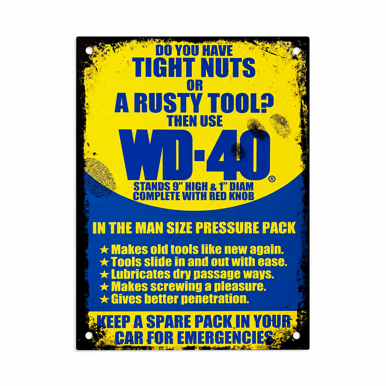 Funny WD-40 Style Aluminium Bar & Garage Sign