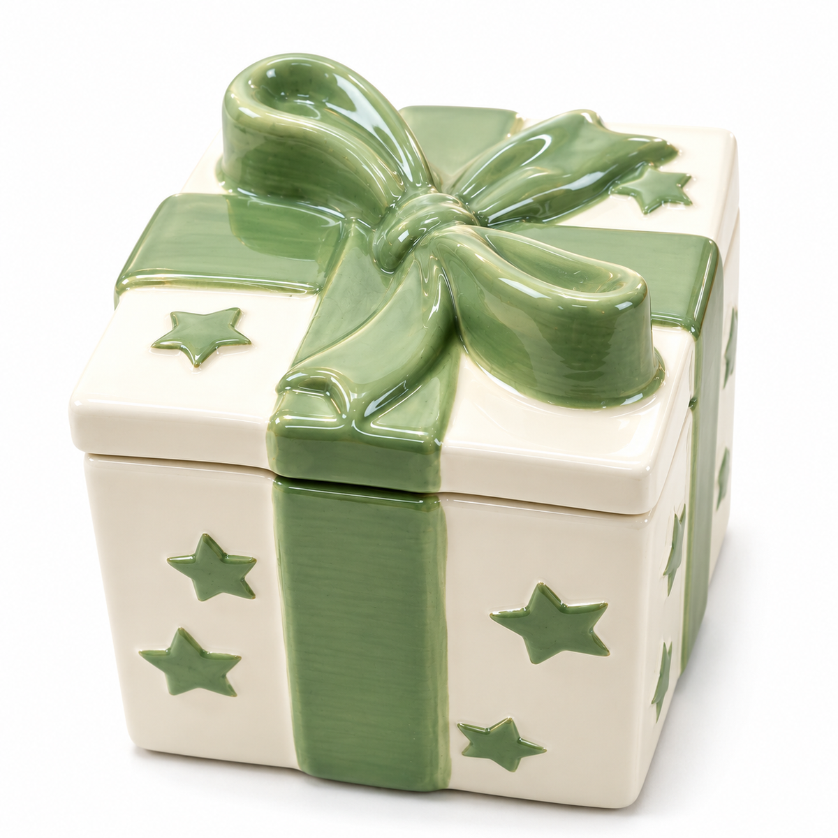 Ceramic Gift Box Wax Melter & Oil Burner with Lid – Sage Green