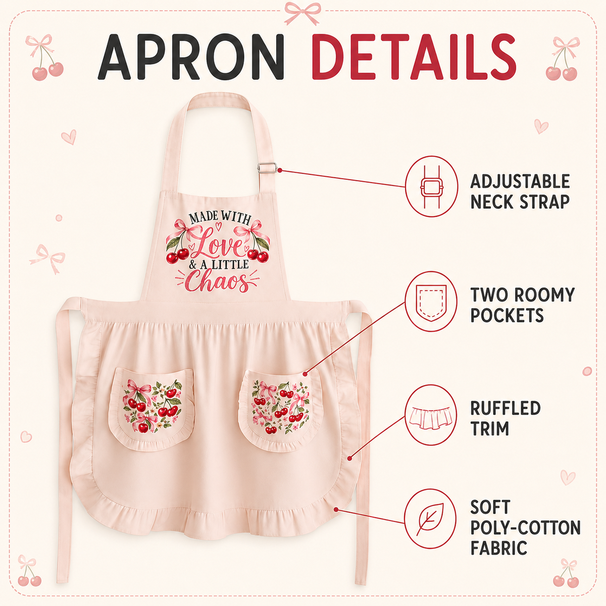 Made With Love & A Little Chaos Ruffled Apron