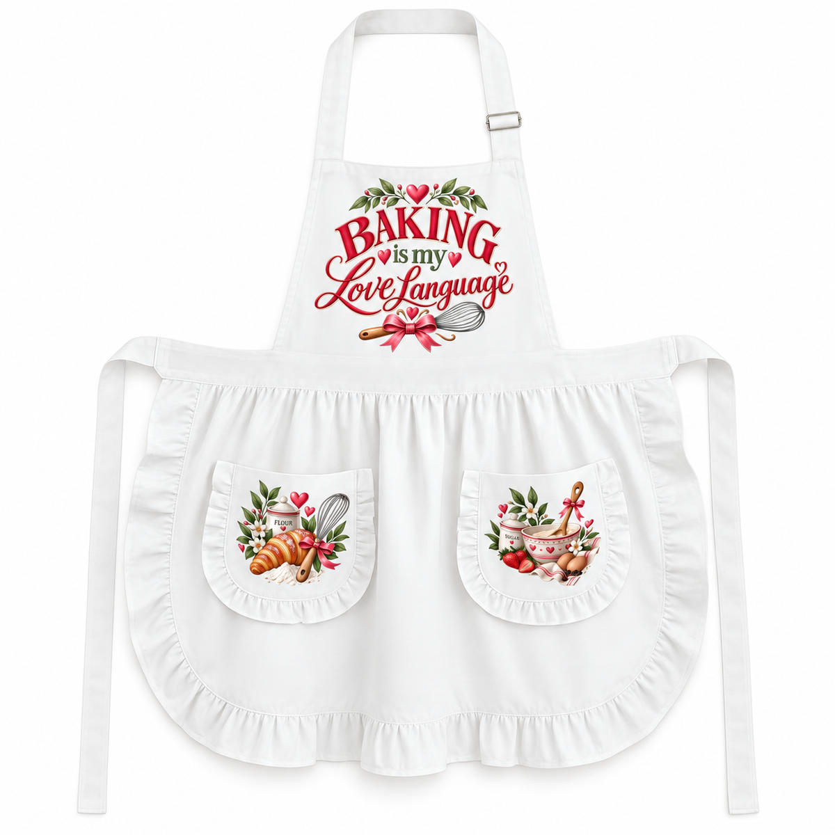 Baking Is My Love Language Ruffled Apron – Gift for Bakers