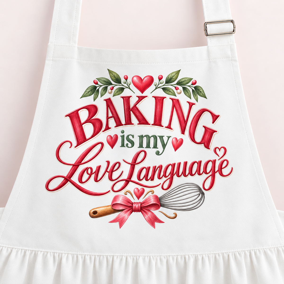 Baking Is My Love Language Ruffled Apron – Gift for Bakers