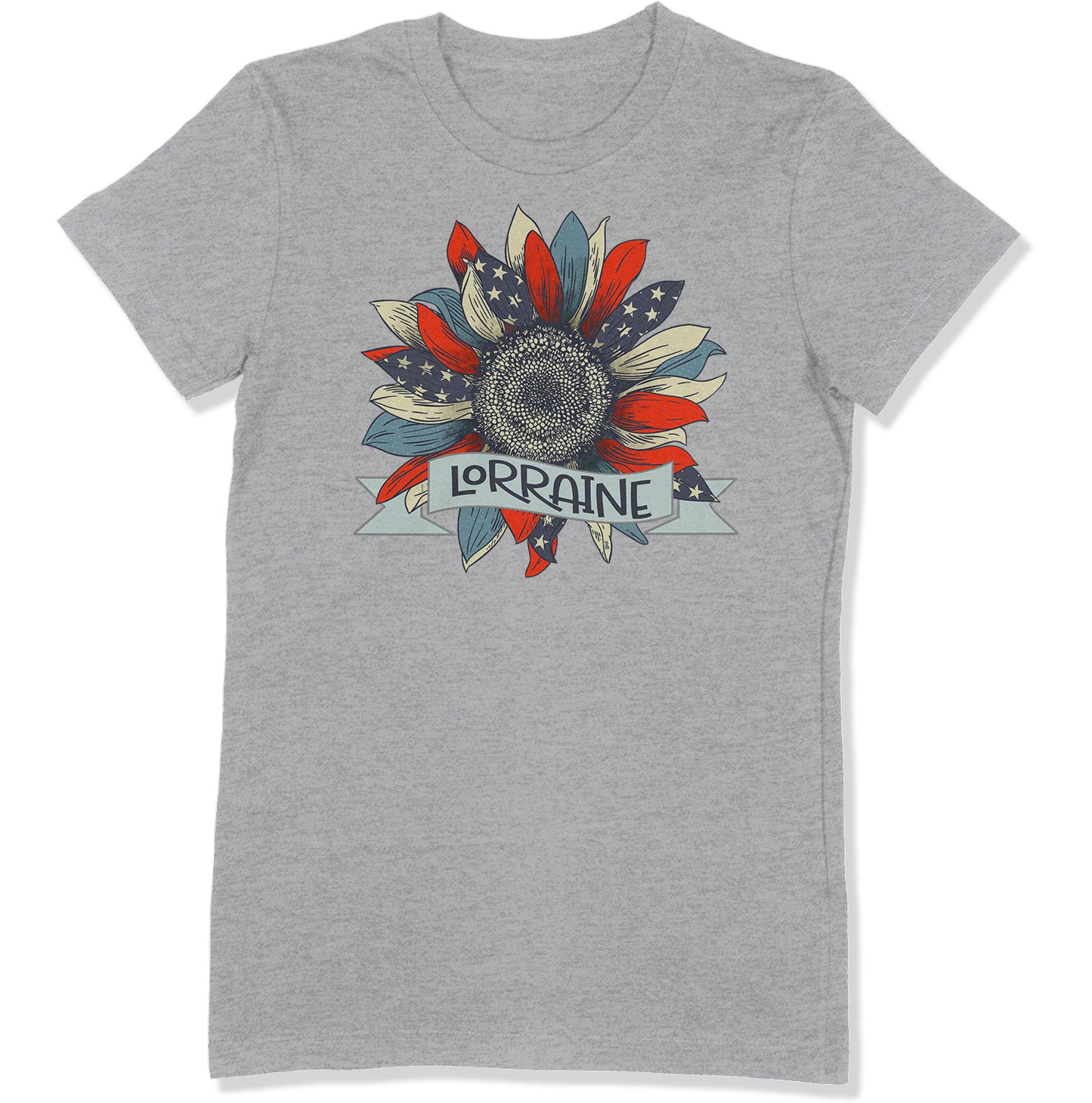 white flat lay usa flag sunflower