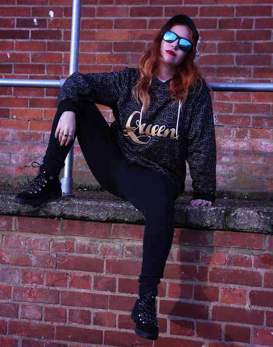 Queen | Loose Fit Hooded Mini Dress |