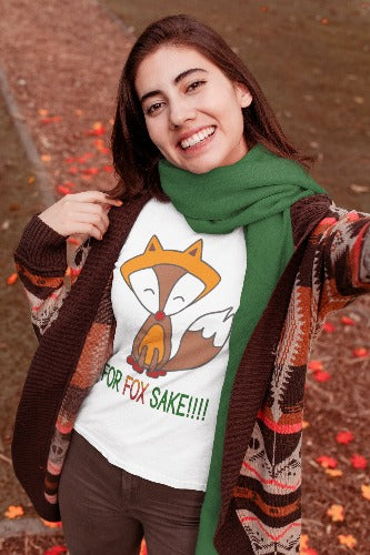 Smiling brunette woman taking a selfie of herself in a Colour It Yourself Fox T-shirt
