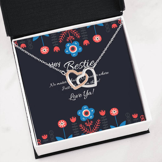 Necklace | Hey Bestie | interlocking Hearts Pendant